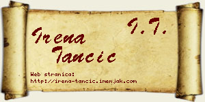 Irena Tančić vizit kartica